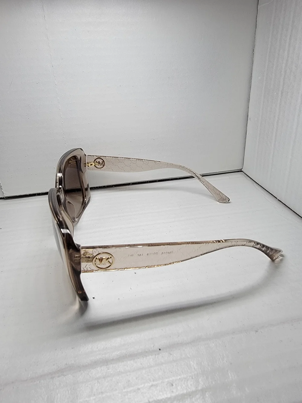 Michael Kors Champagne Beige Square Sunglasses with Brown Gradient Lenses
